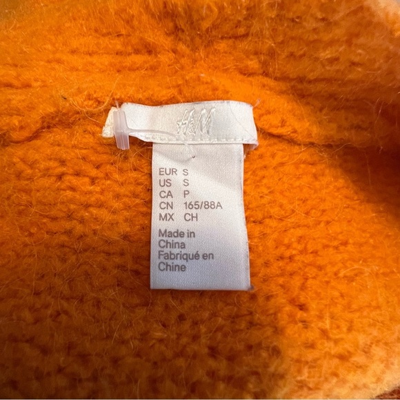 H&M Orange Cardigan Wool Blend Small Sweater with Relaxed Fit - Picture 2 of 7